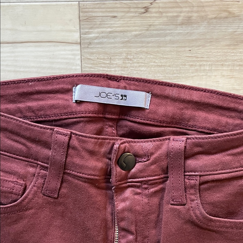 Joe's Jeans Flare in Deep Burgundy - Picture 2 of 3